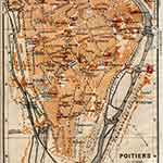Poitiers map France public domain royalty free